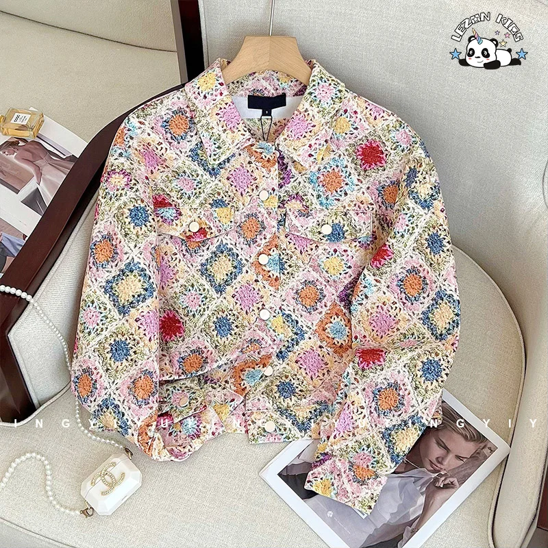 LEZONKIDS - Designer Customized Girls Printed Denim Set Jacket Skirt Two-piece Kids Suits for 2-14Y Girls